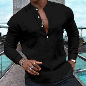 Chemise tunique homme noire